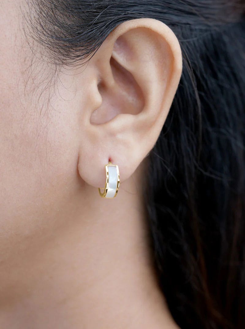 Circle Huggie Earrings Gold
