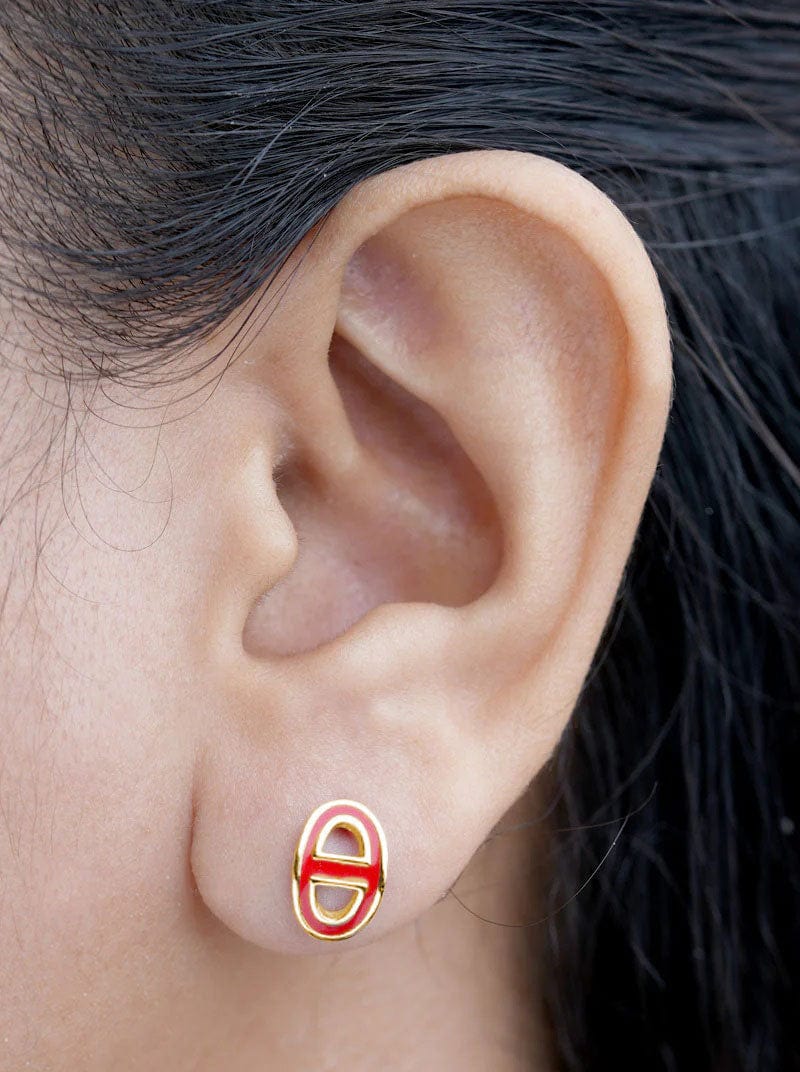 Oval Stud Earrings