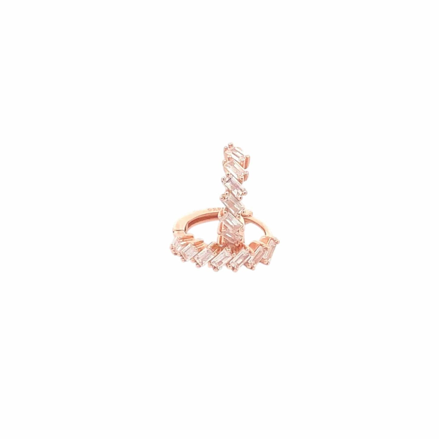 Circle Huggie Earrings (Pure Silver) - Rose Gold