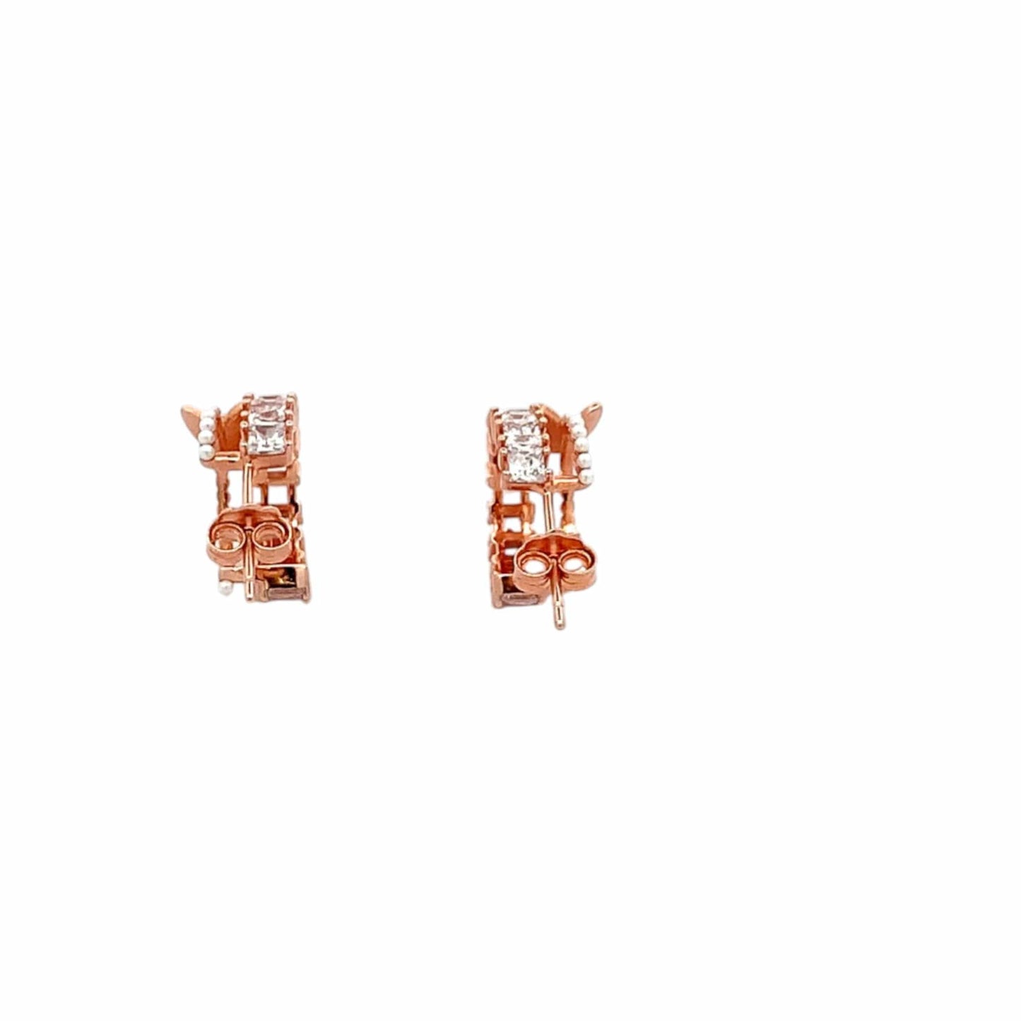 Circle Hoop Earrings (Pure Silver) - Rose Gold