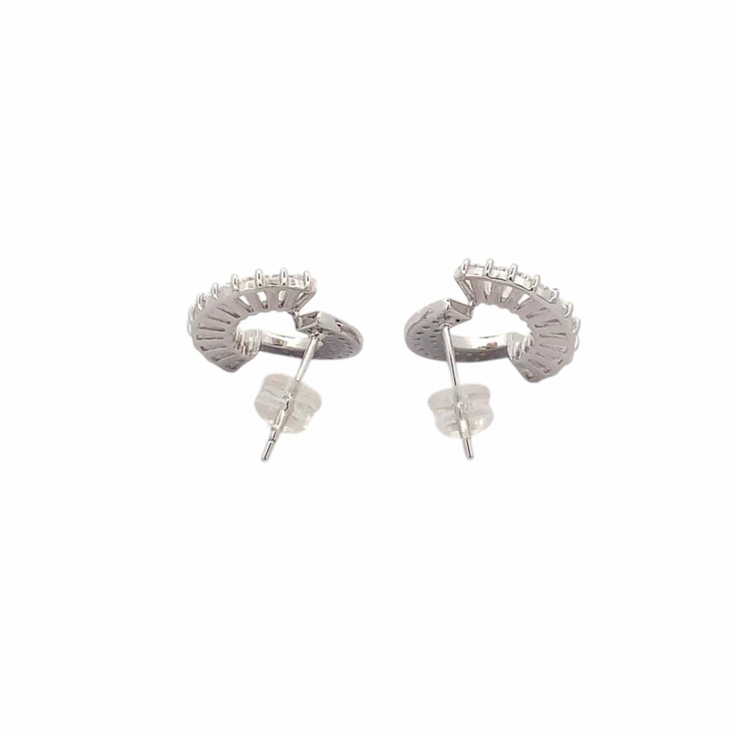 Twisted Circle Hoop Earrings (Pure Silver) - Silver