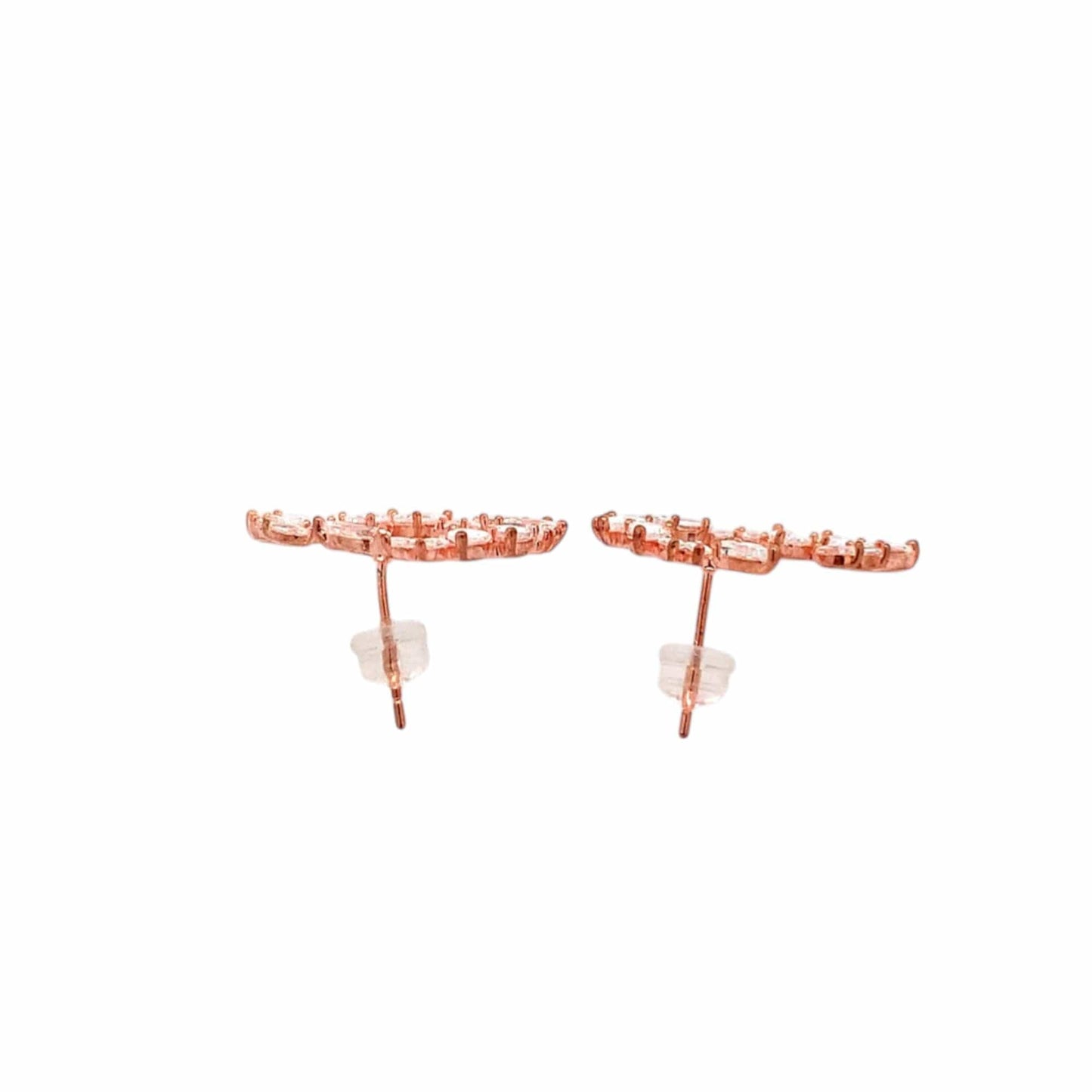 Leaf Hoop Earrings (Pure Silver) - Rose Gold