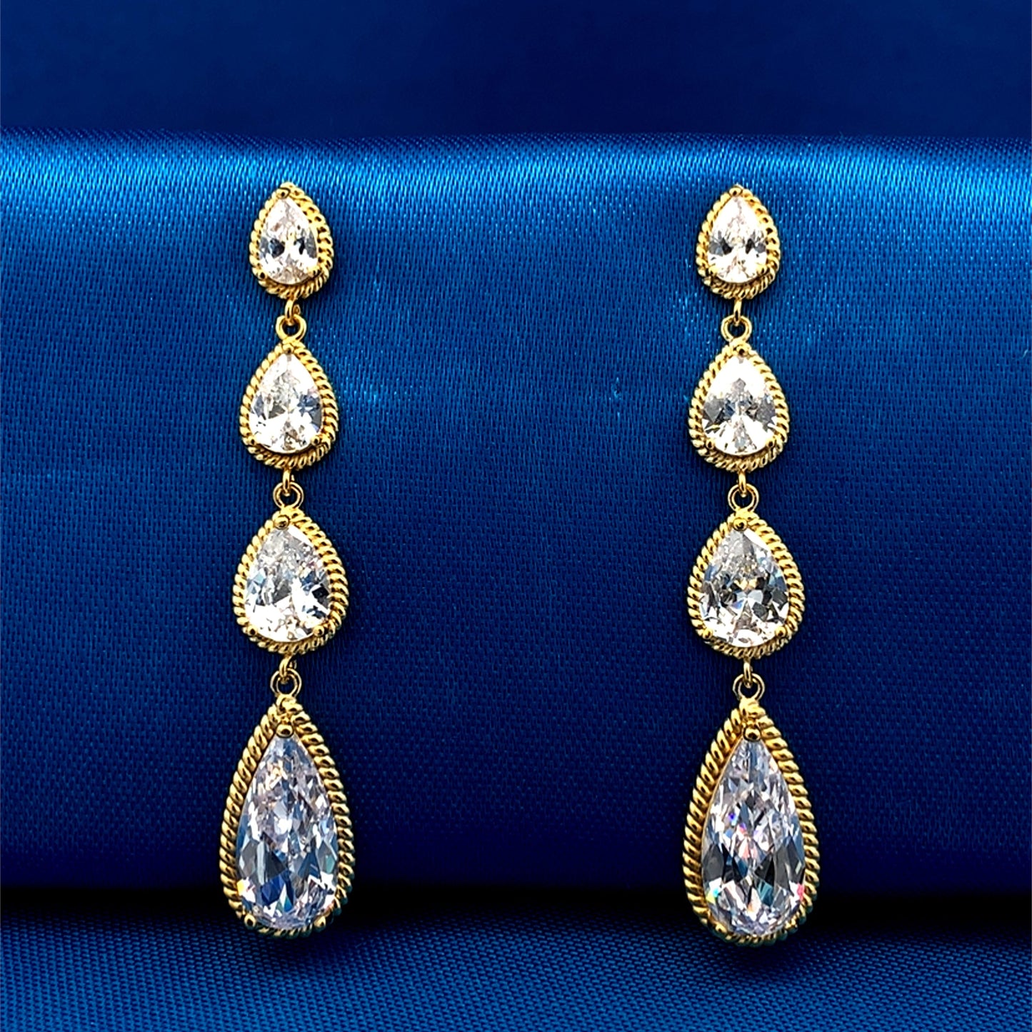 Multi Teardrops Earrings Gold