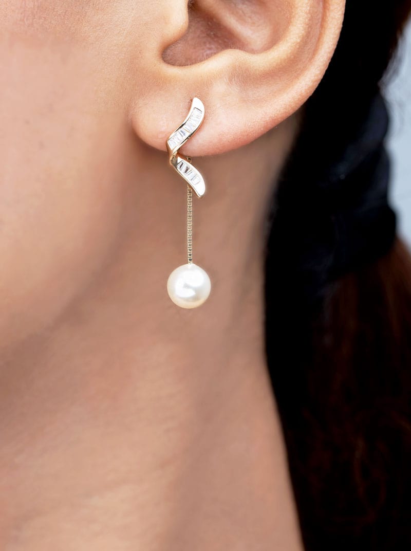 Wings Pearl Drop Earrings