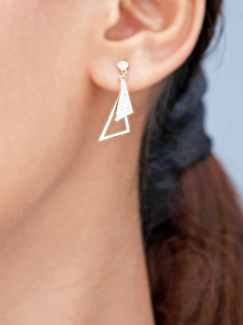 Scalene Triangle Drop Earrings