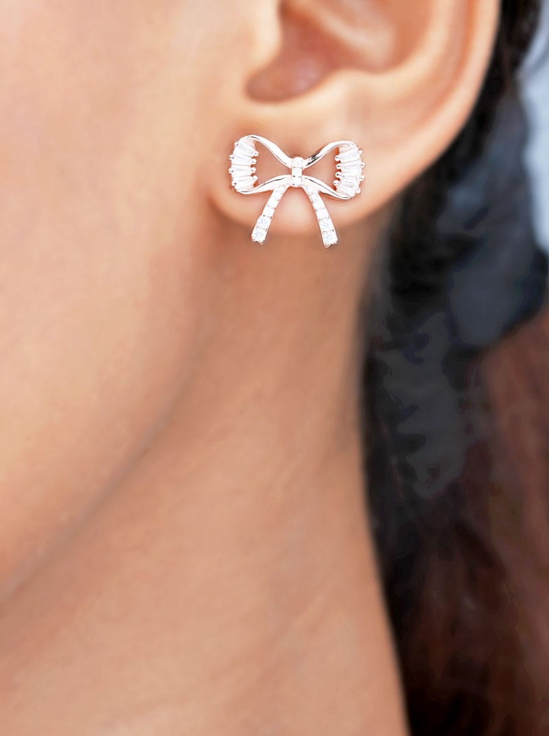 Ribbon bow Stud Earrings