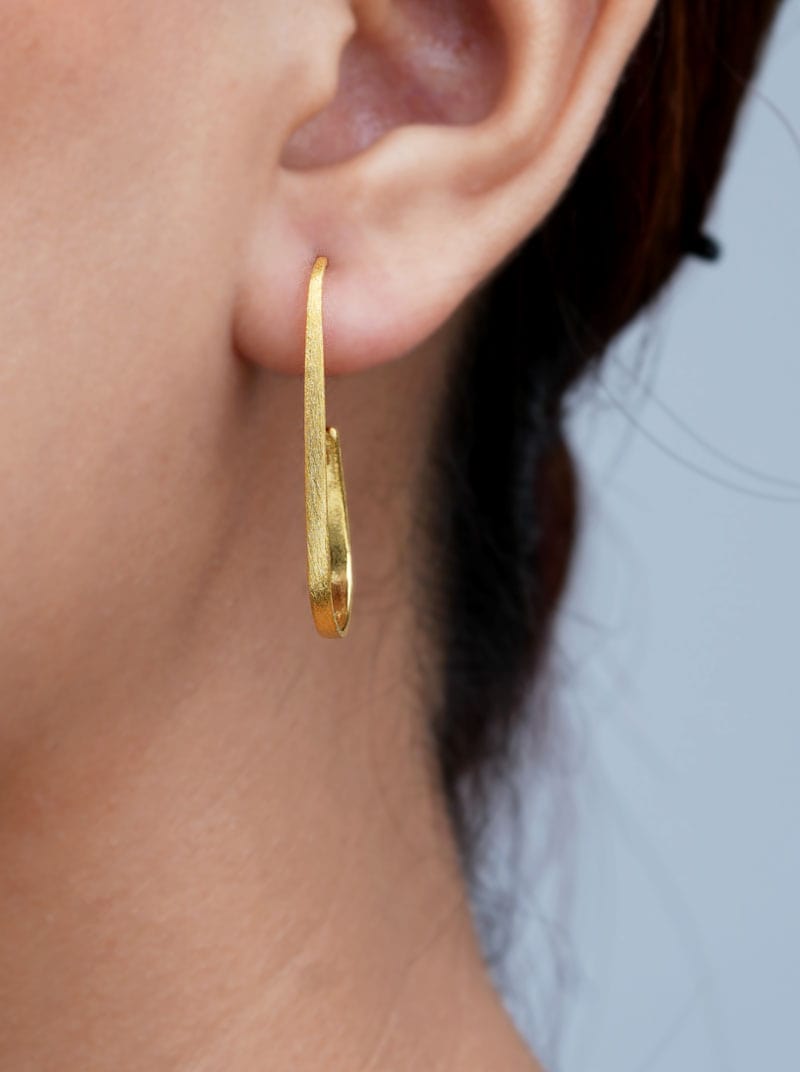 Rectangle C Hoop Earrings
