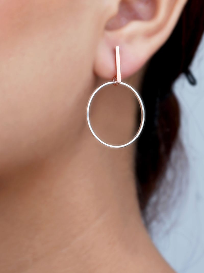 Circle & Line Drop Earrings Mix