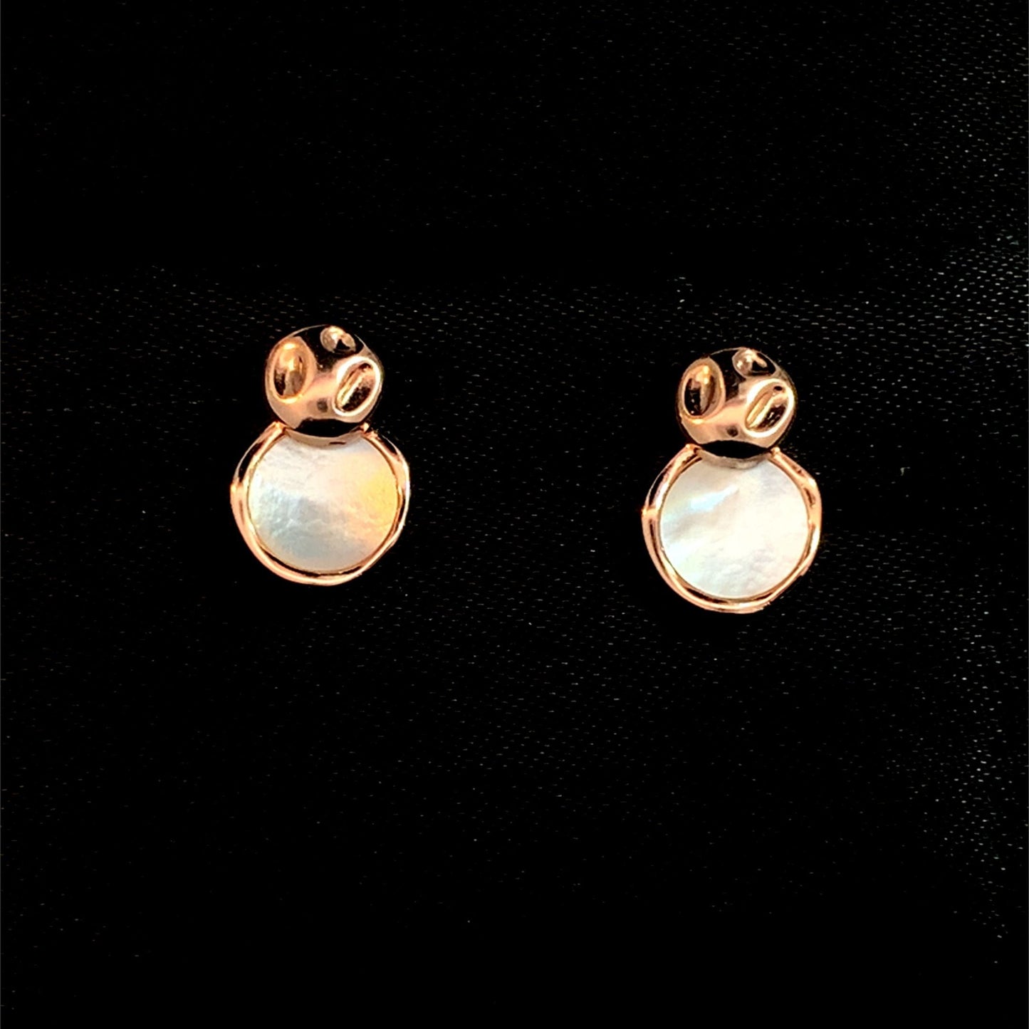 Coin Pearl Drop Earrings Rose Gold