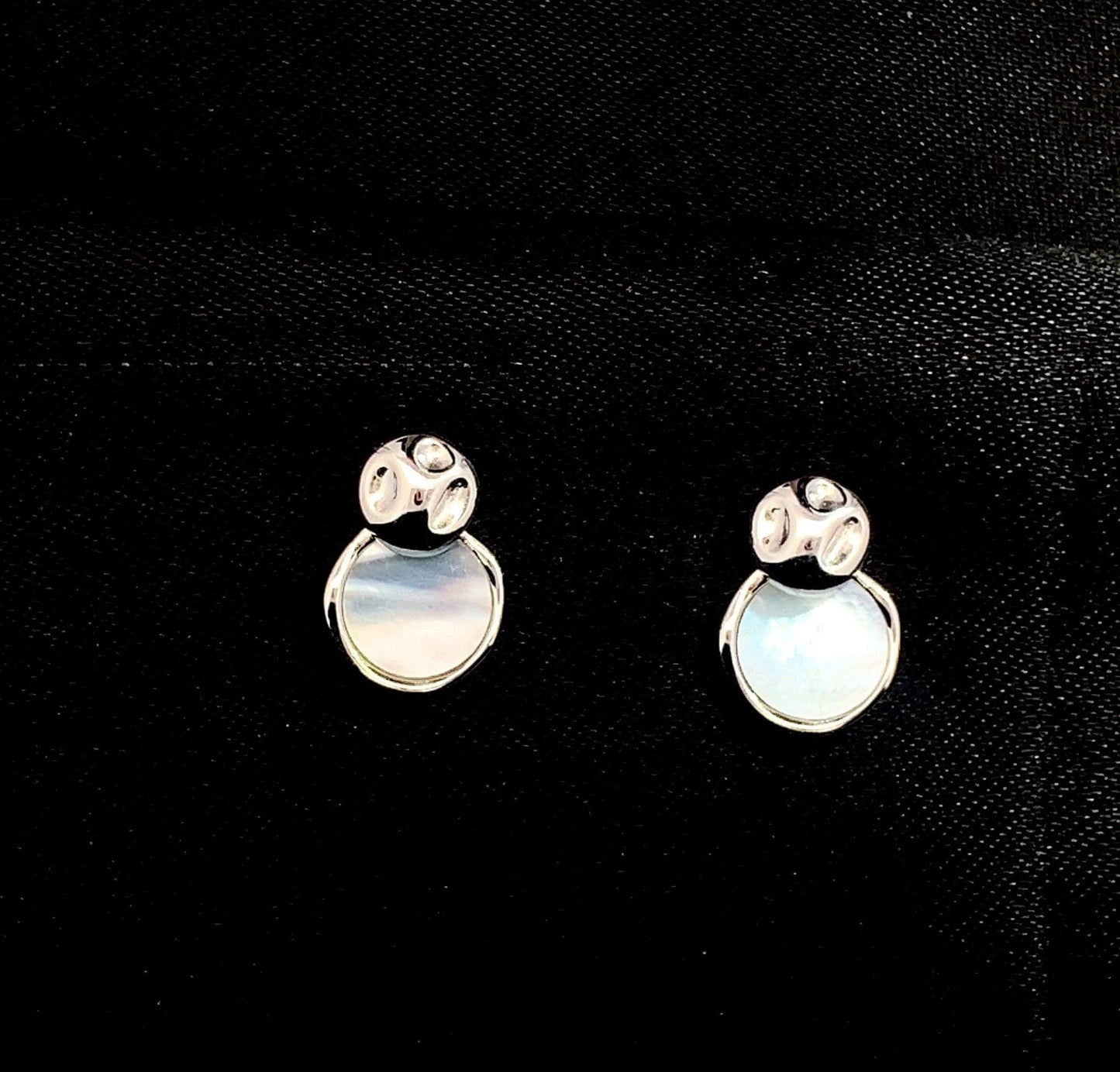 Coin Pearl Drop Earrings Silver