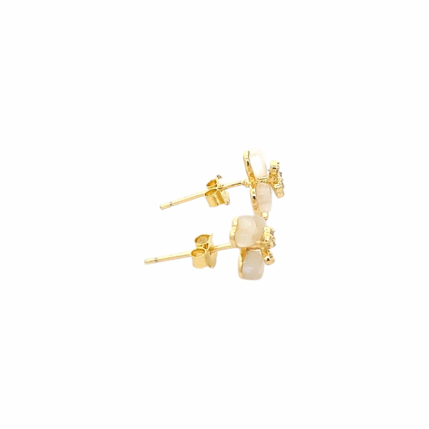 Floret Stud Earrings (Pure Silver) - Gold