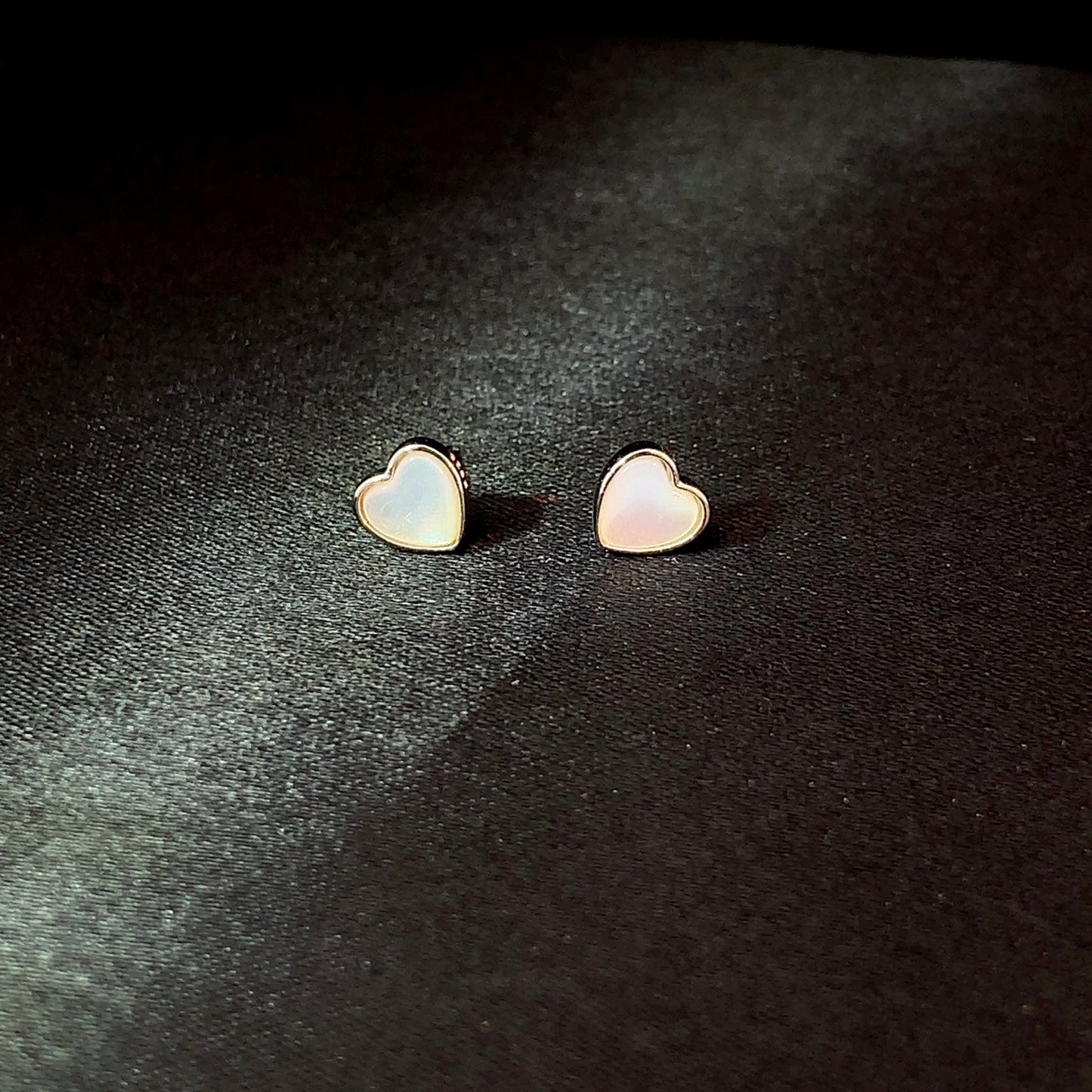 Tiny Heart Stud Earrings Silver