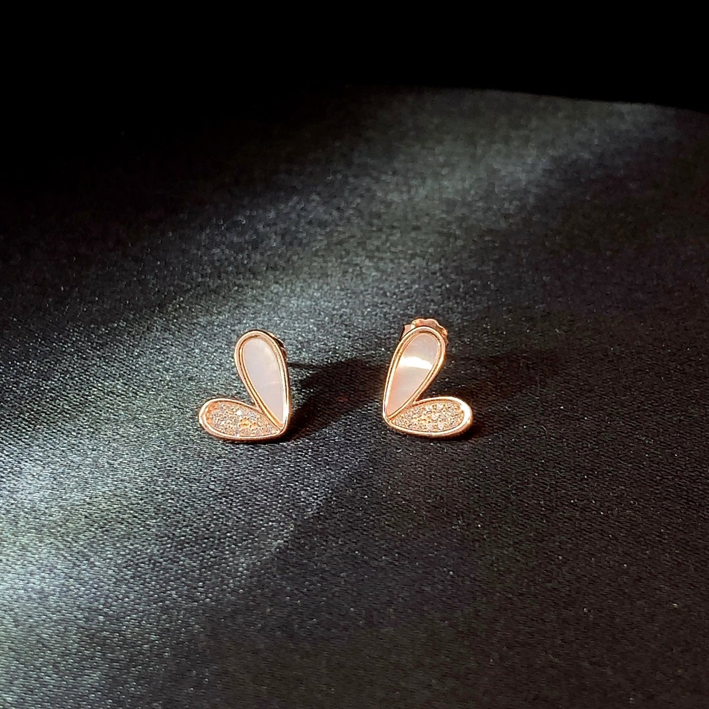 Duo Love Stud Earrings Rose Gold