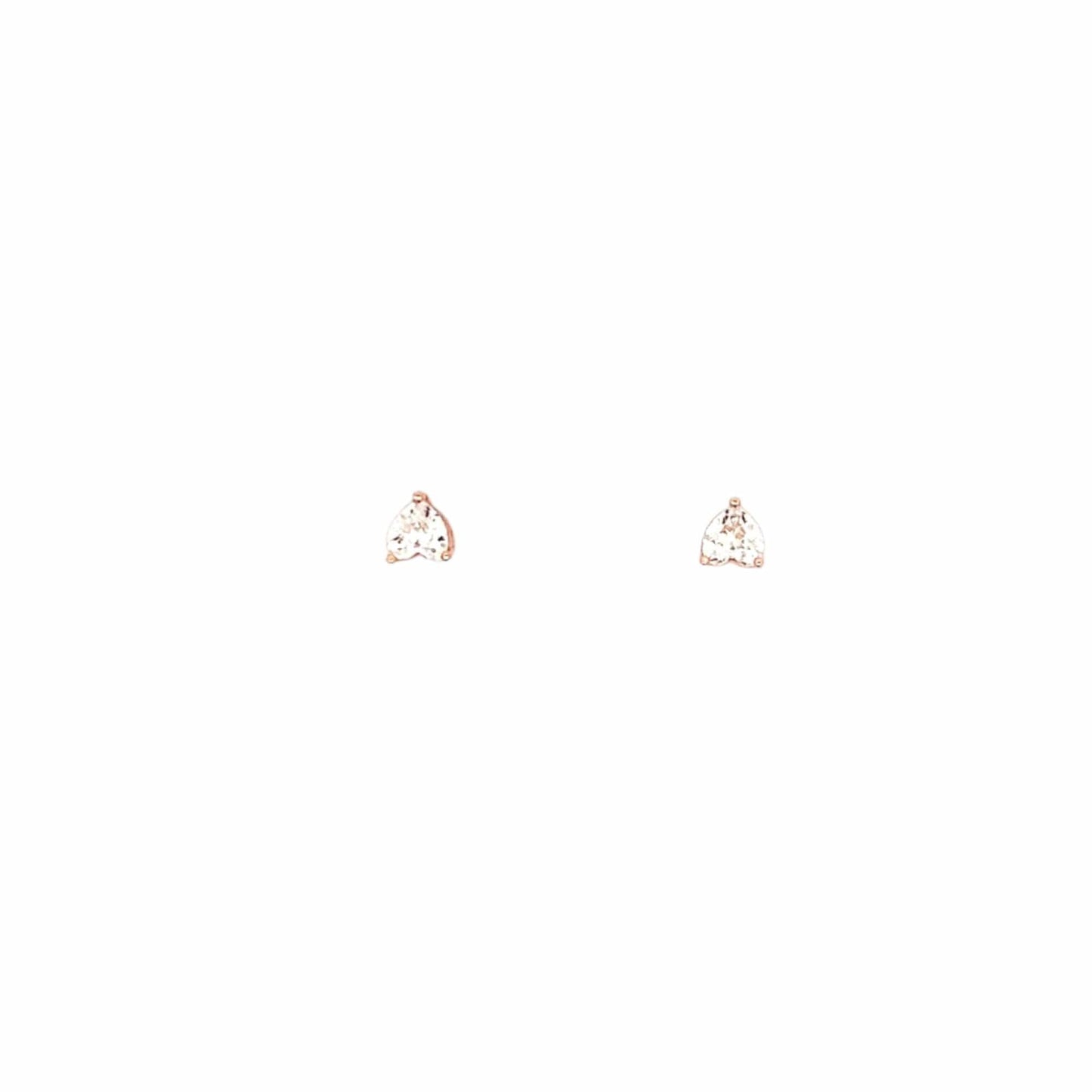 Tiny Heart Spark Stud Earrings (Pure Silver) - Rose Gold