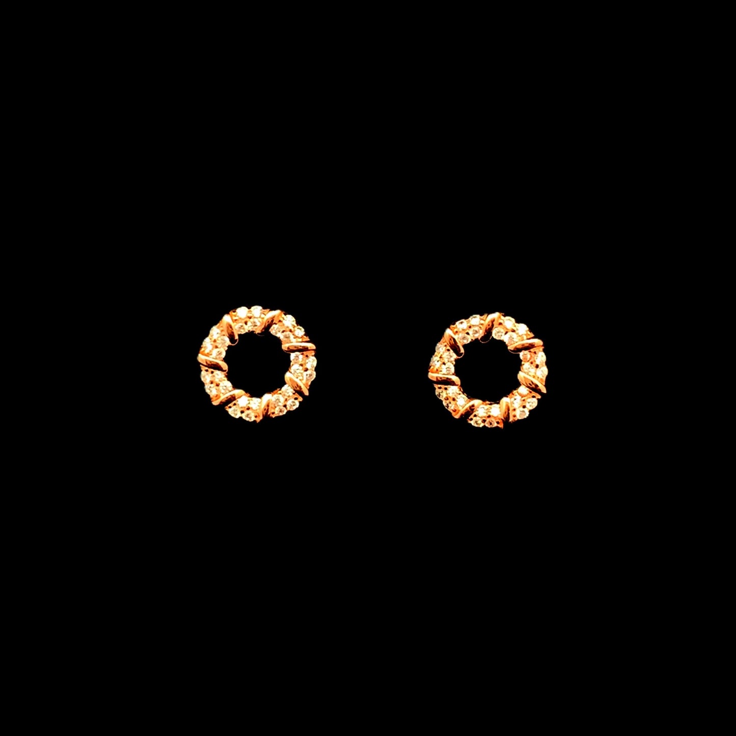 Classic Circle Stud Earrings Rose Gold