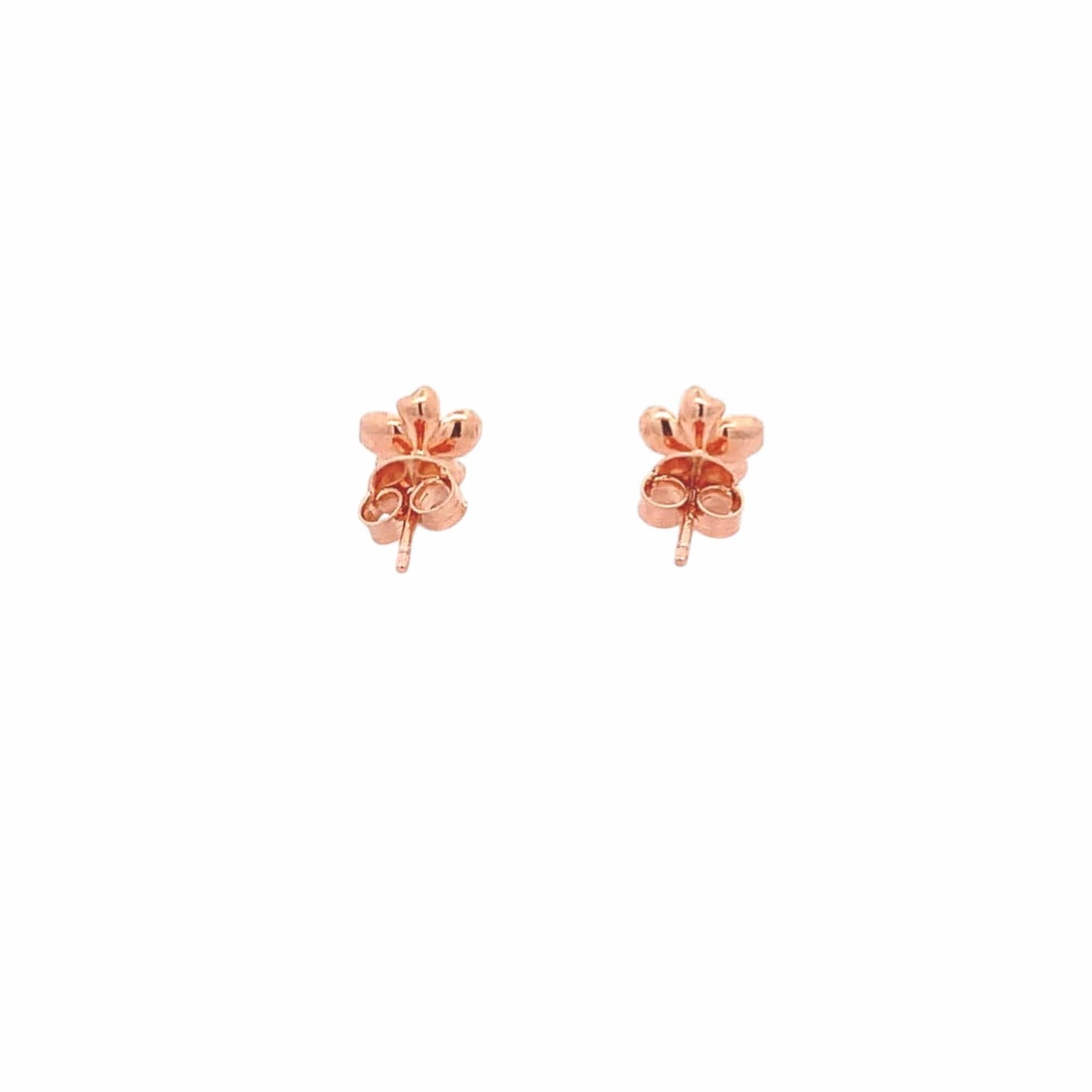 White Petal Stud Earrings (Pure Silver) - Rose Gold