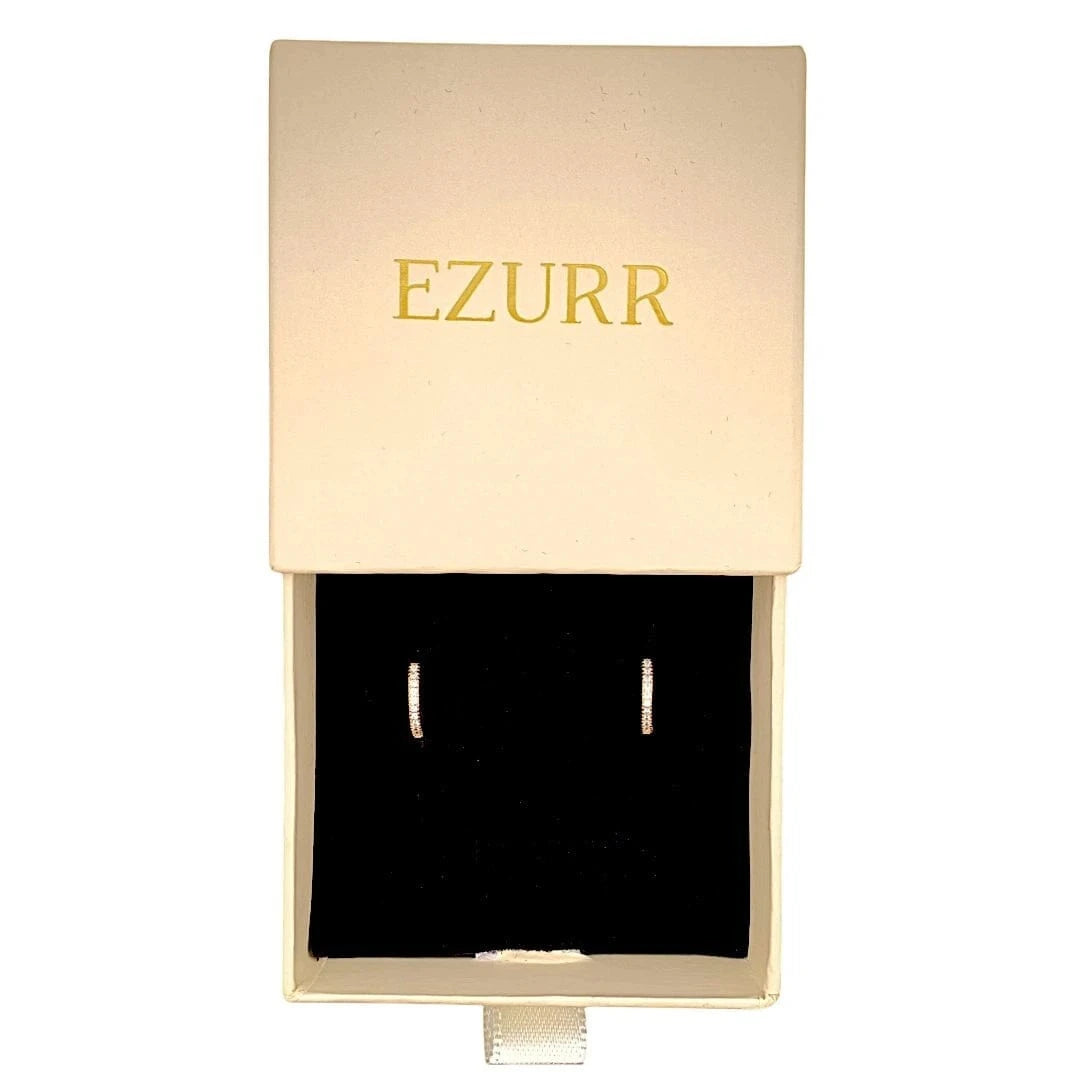 Sparkle Huggie Earrings (Pure Silver) - Rose Gold