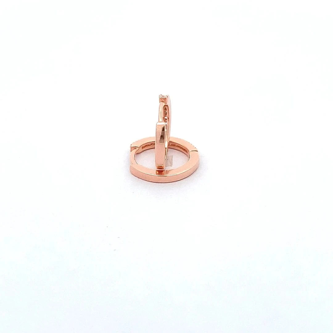 Sparkle Huggie Earrings (Pure Silver) - Rose Gold