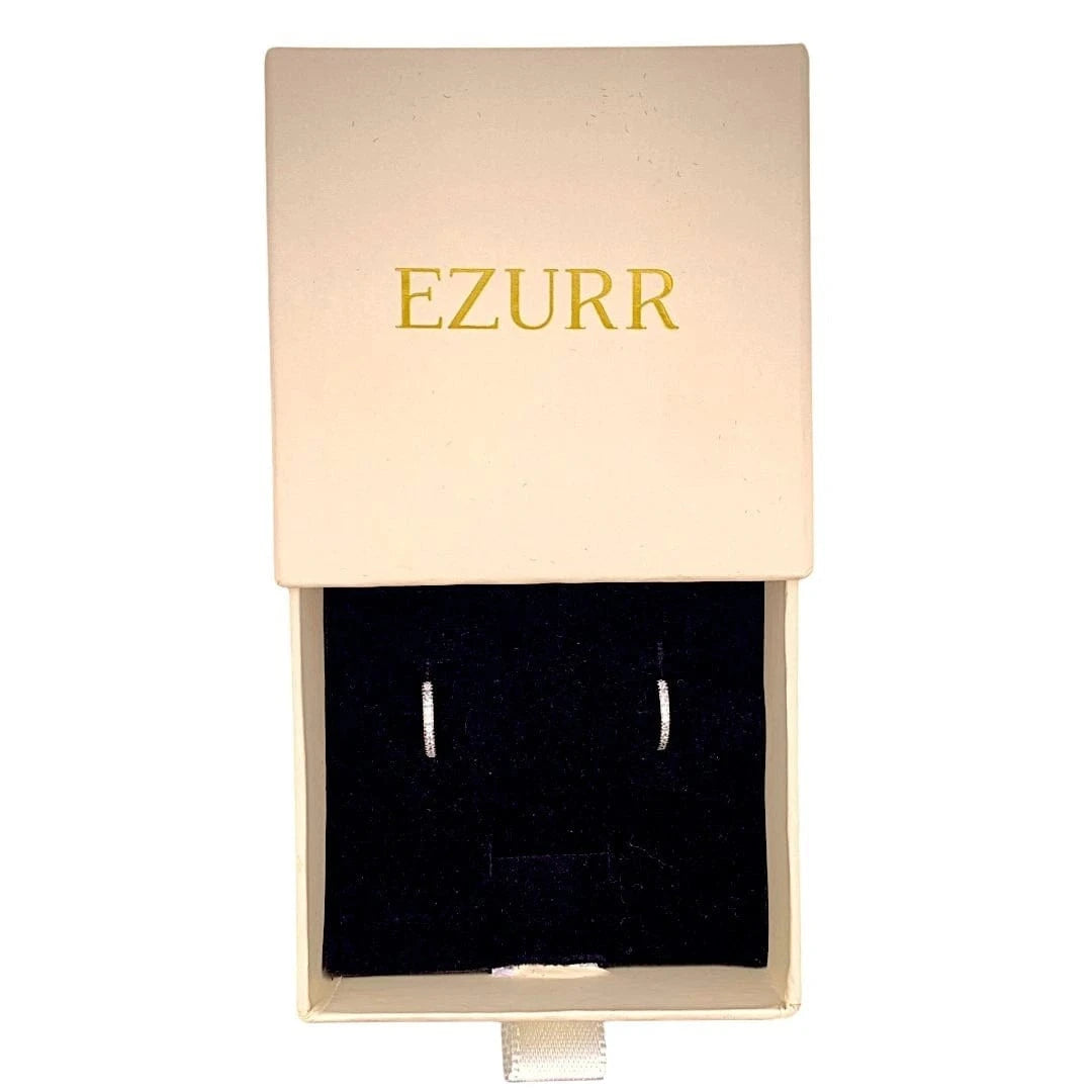 Sparkle Huggie Earrings (Pure Silver) - Silver