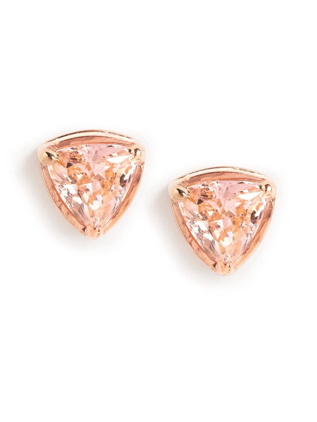 Trillia Stud Earrings (Pure Silver) - Rose Gold