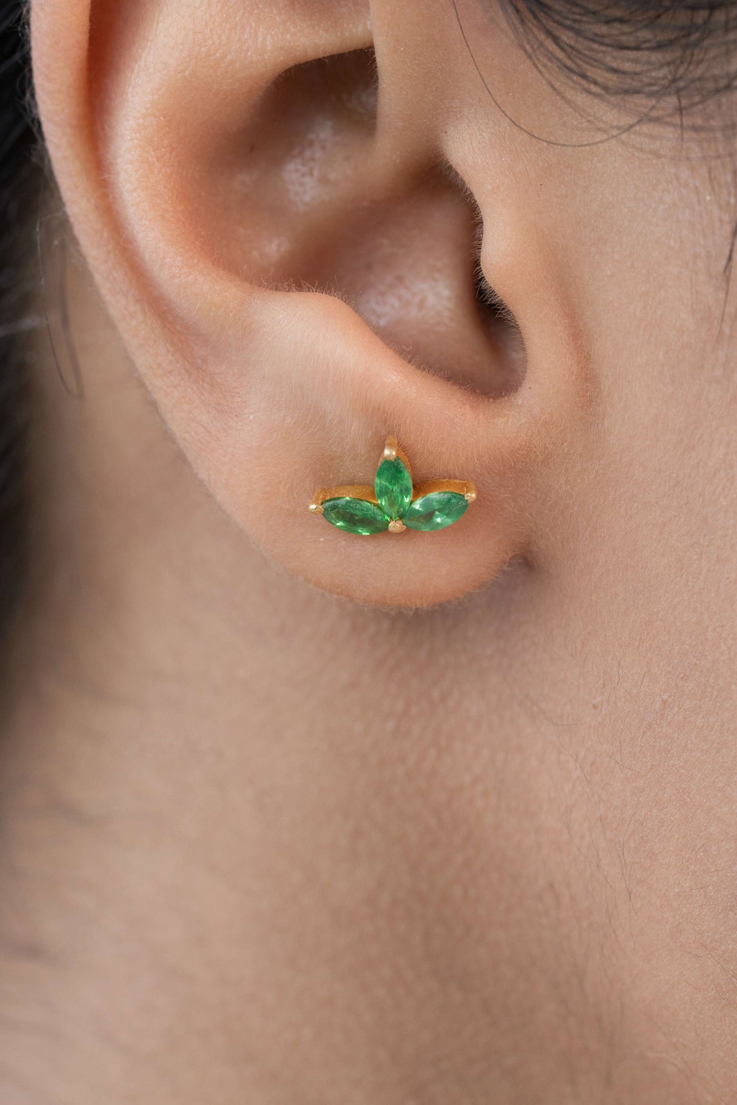 Lush Light Stud Earrings (Pure Silver) - Gold