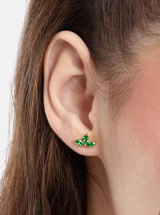 Lush Light Stud Earrings (Pure Silver) - Gold