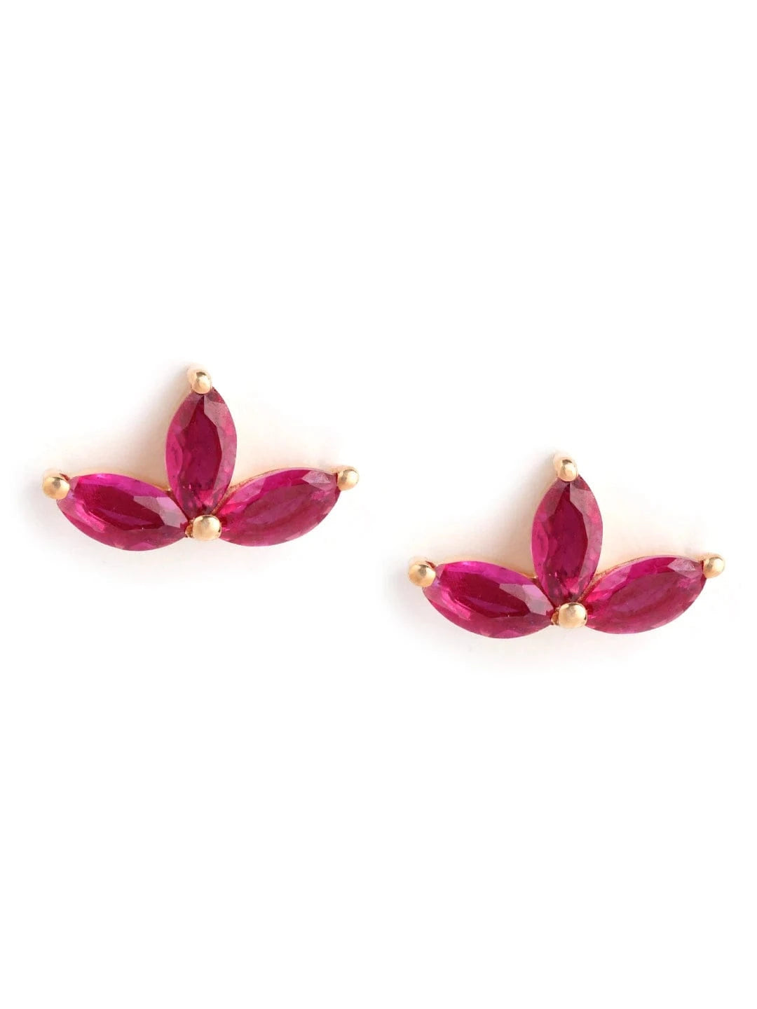 Crimson Stud Earrings (Pure Silver) - Rose Gold
