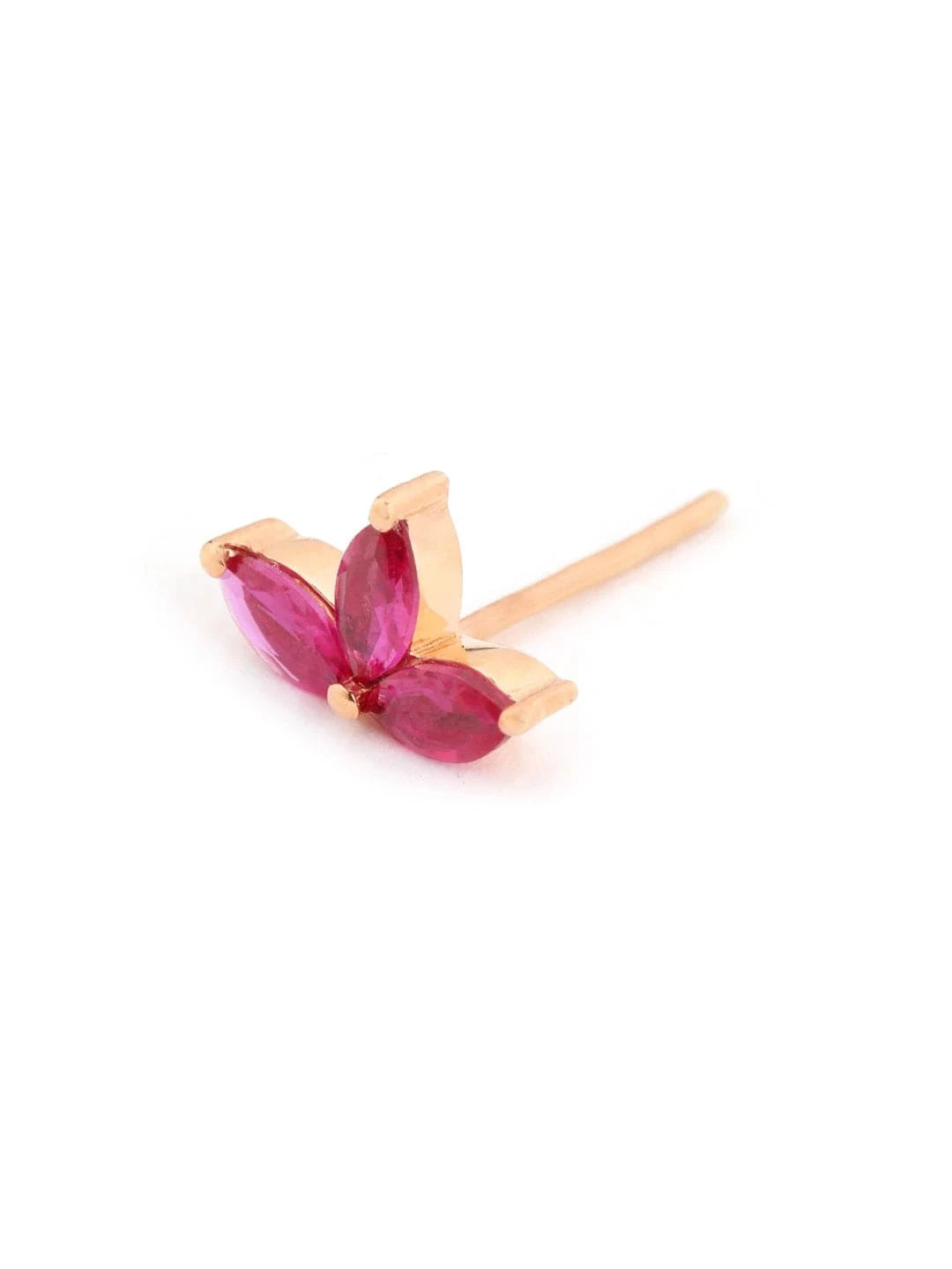 Crimson Stud Earrings (Pure Silver) - Rose Gold