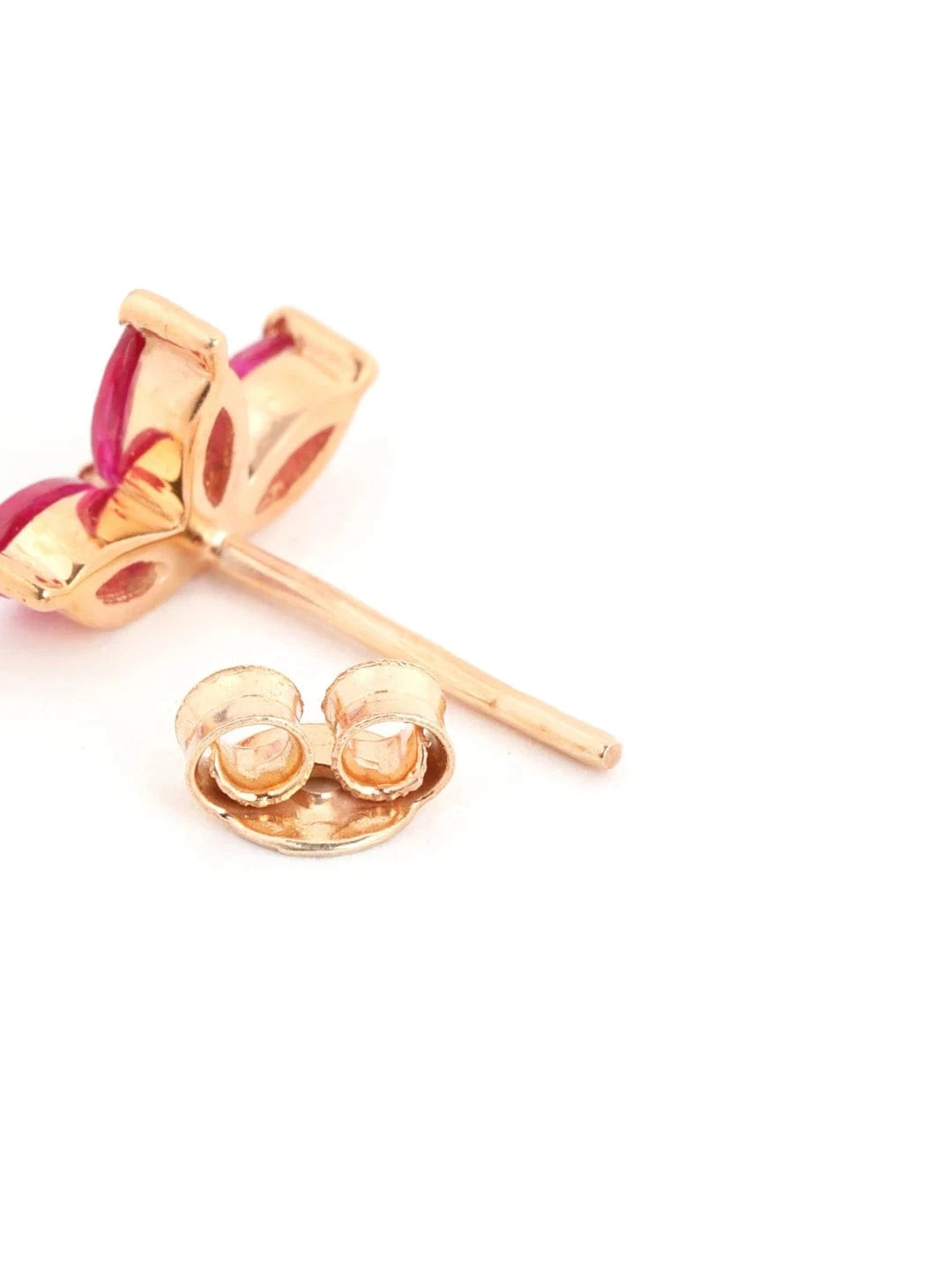 Crimson Stud Earrings (Pure Silver) - Rose Gold