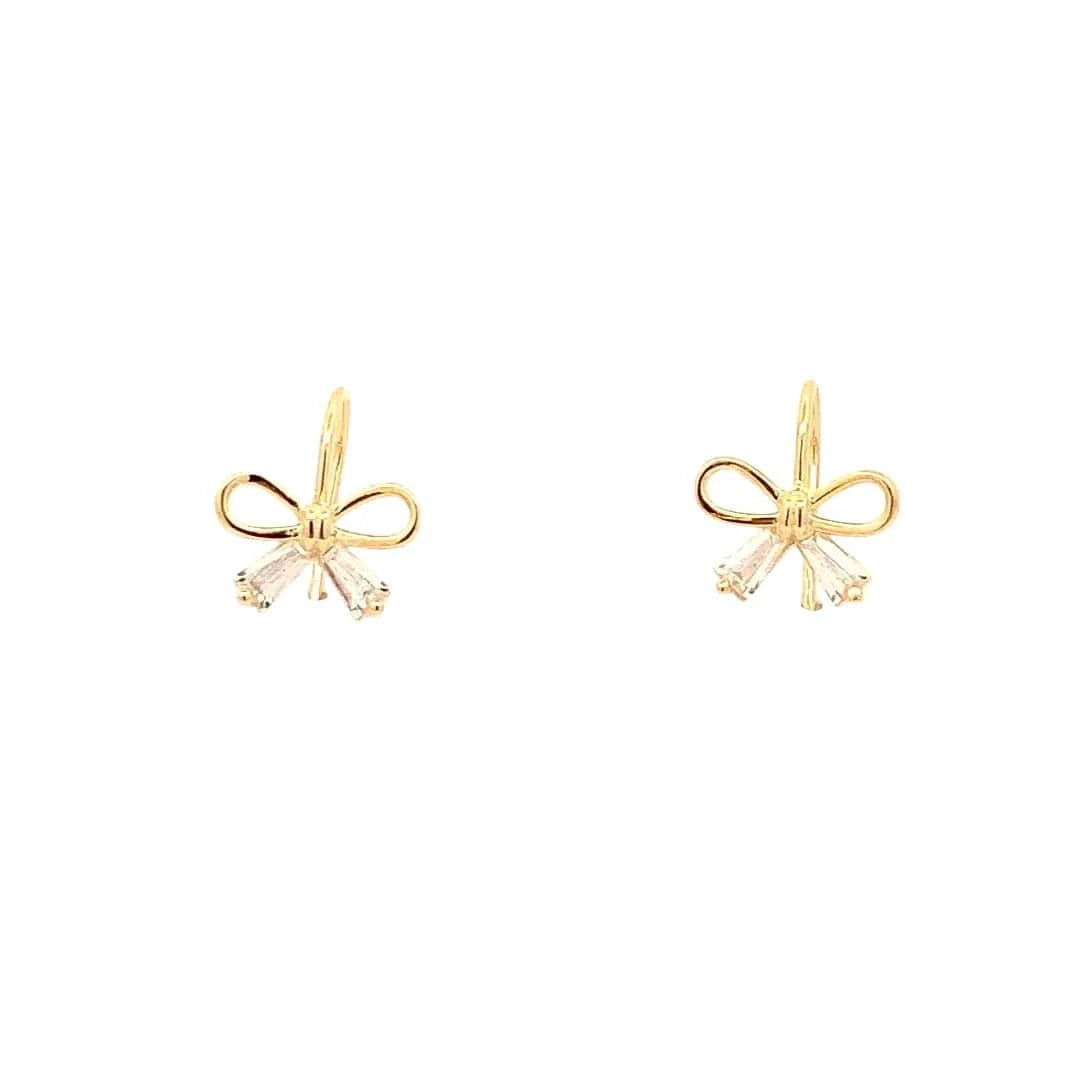 Petite Bow Earrings (Pure Silver) - Gold