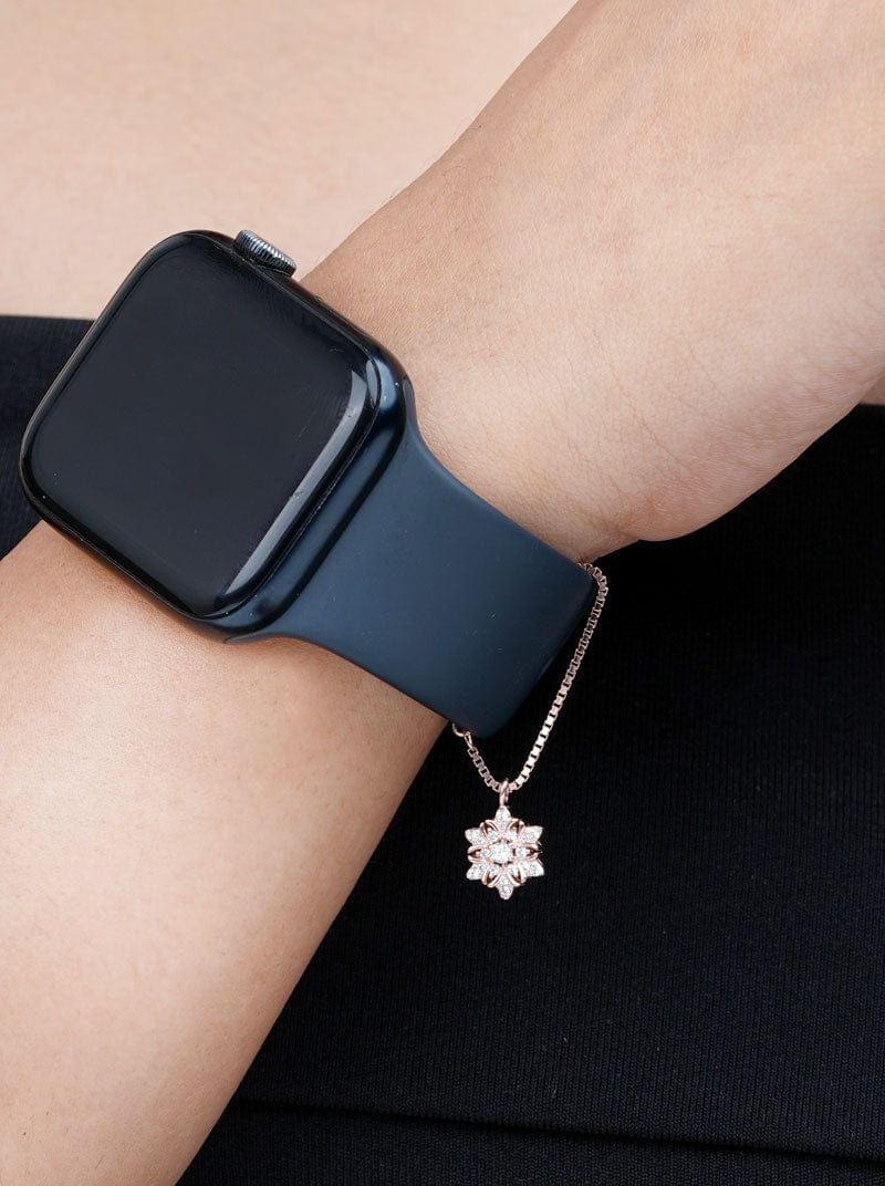 Inspired Floral Watch Charm Rose Gold