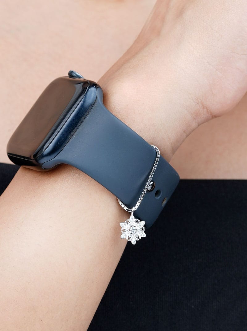 Inspired Floral Watch Charm Silver