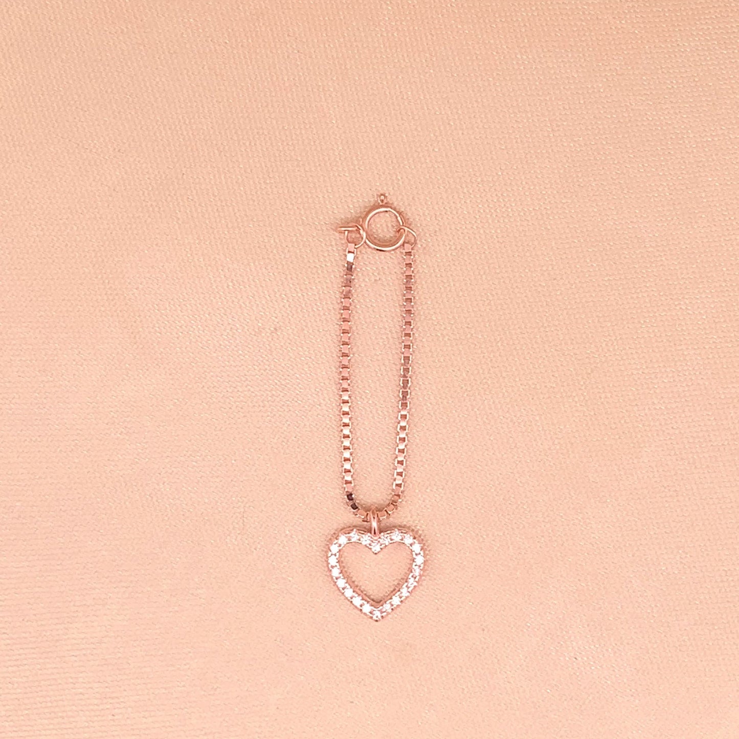 Serenity Heart Watch Charm (Pure Silver) - Rose Gold
