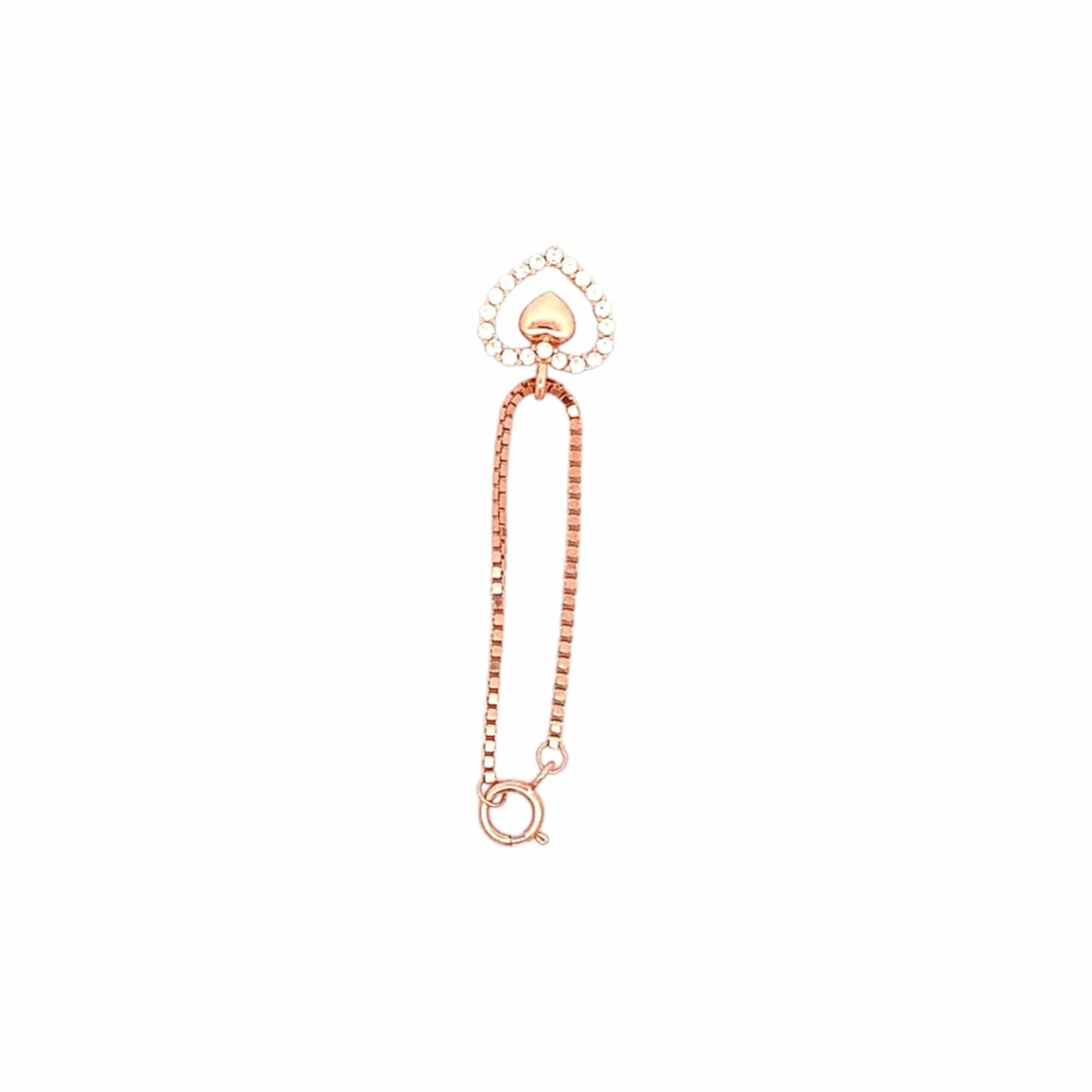 Nested Heart Watch Charm (Pure Silver) - Rose Gold