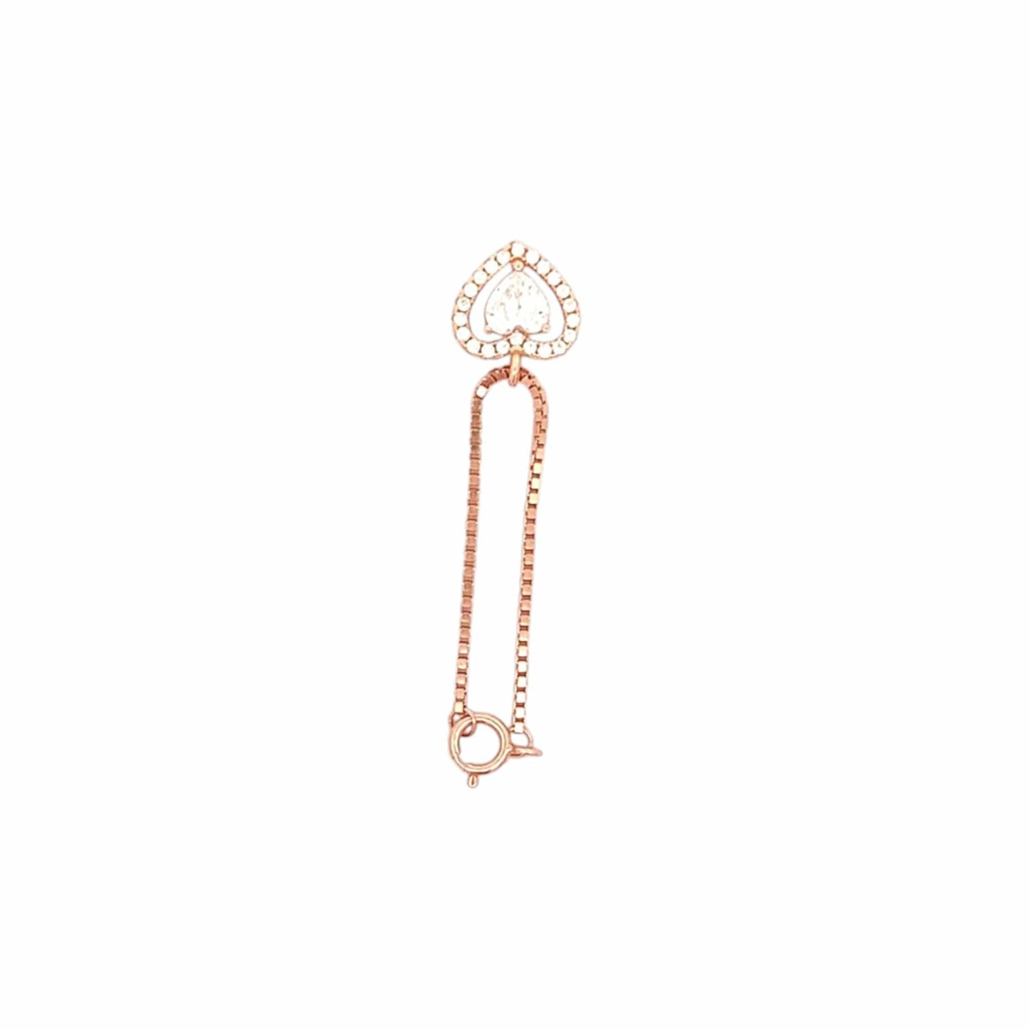 Gleaming Heart Watch Charm (Pure Silver) - Rose Gold