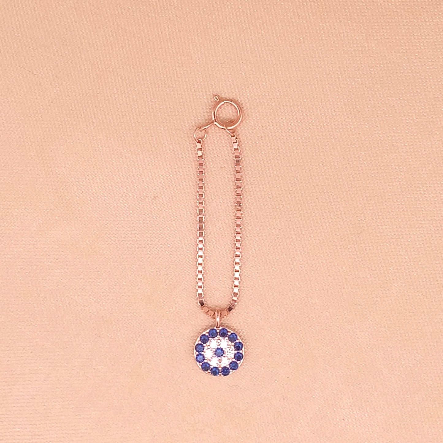 Zircon Evil Eye Watch Charm (Pure Silver) - Rose Gold