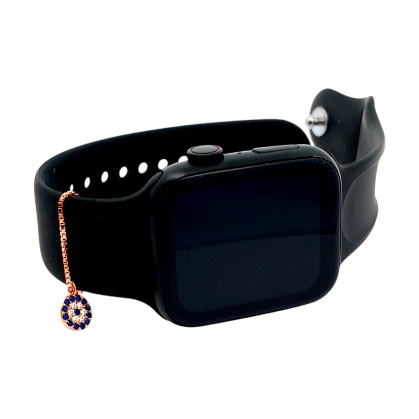 Zircon Evil Eye Watch Charm (Pure Silver) - Rose Gold