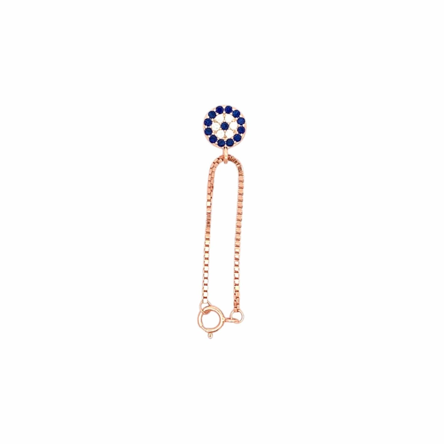 Zircon Evil Eye Watch Charm (Pure Silver) - Rose Gold