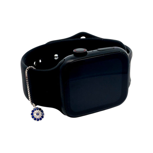 Zircon Evil Eye Watch Charm (Pure Silver) - Silver