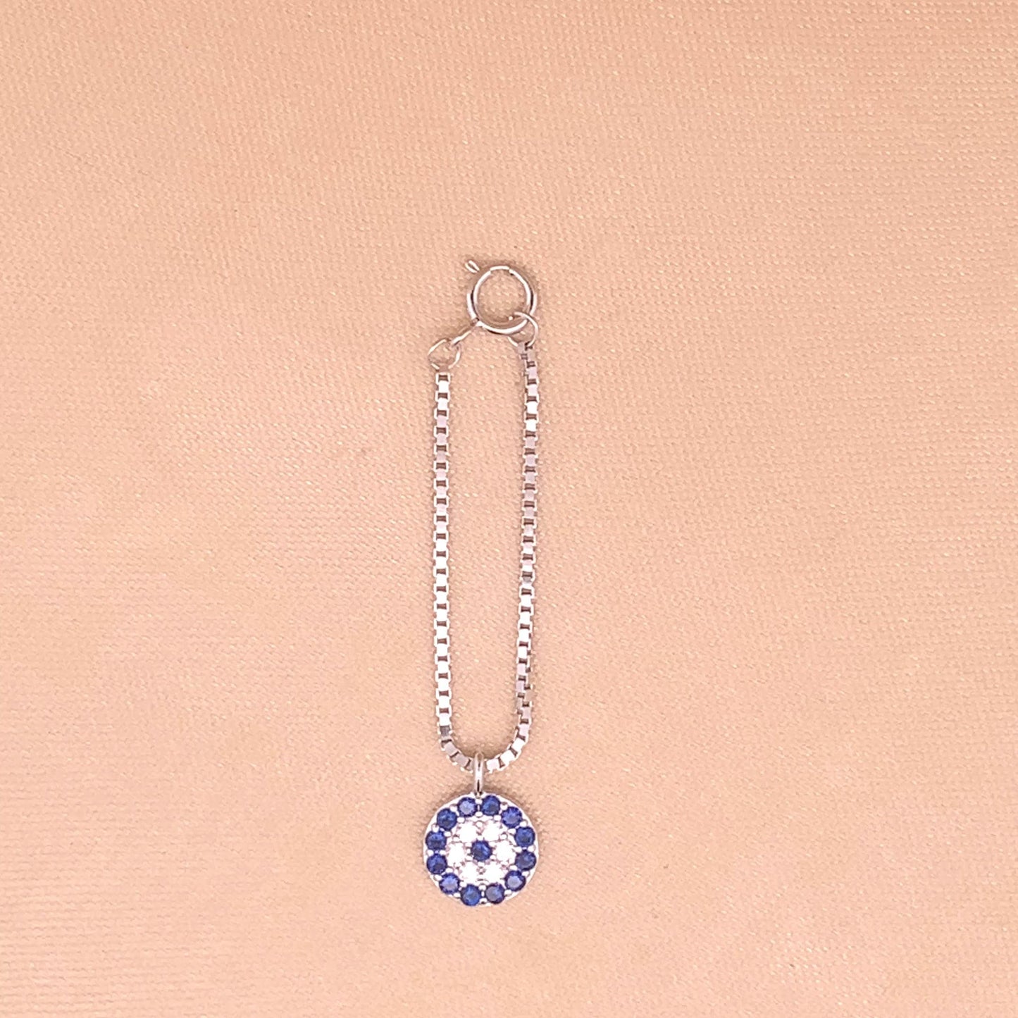 Zircon Evil Eye Watch Charm (Pure Silver) - Silver
