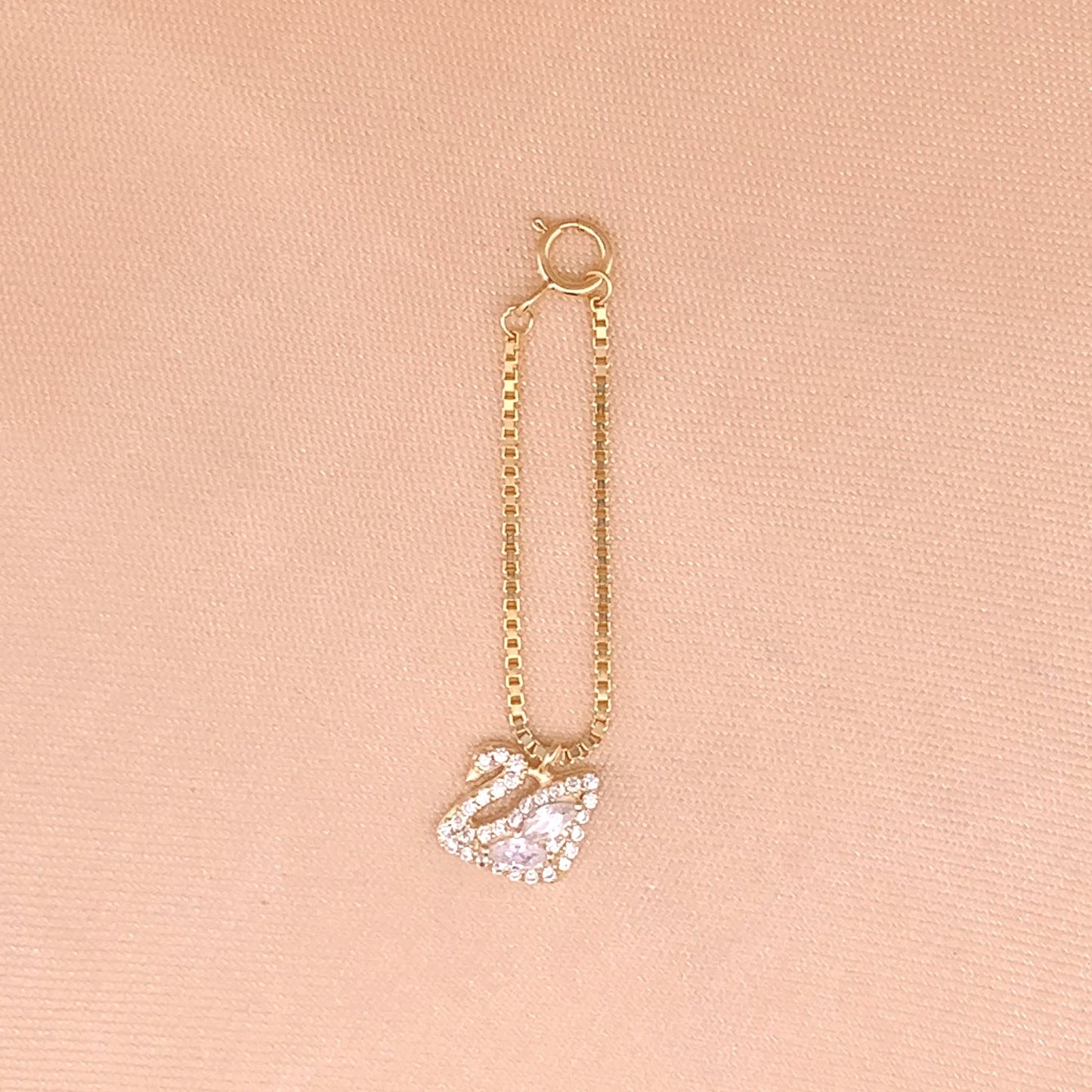 Dazzling Swan Watch Charm (Pure Silver) - Gold