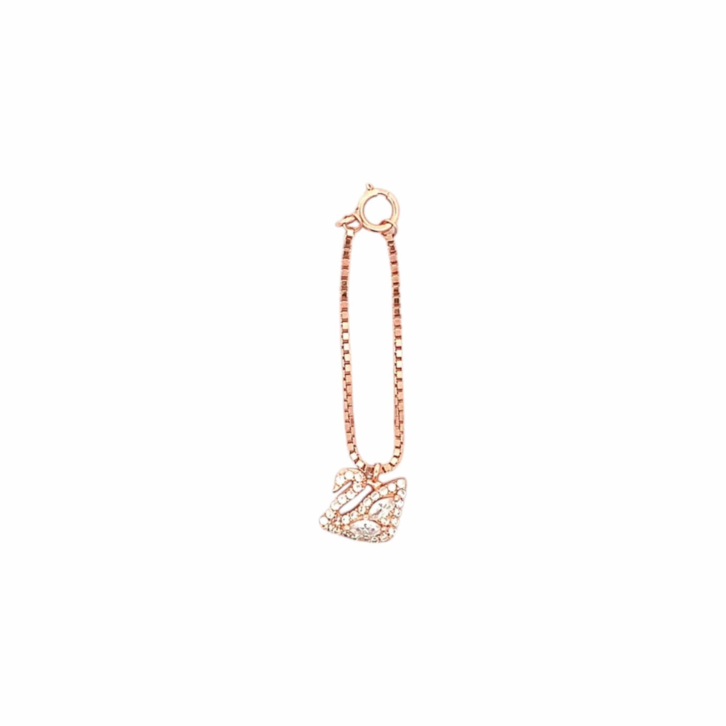 Dazzling Swan Watch Charm (Pure Silver) - Rose Gold