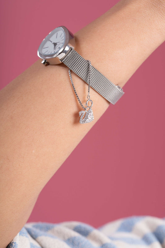 Dazzling Swan Watch Charm (Pure Silver) - Silver