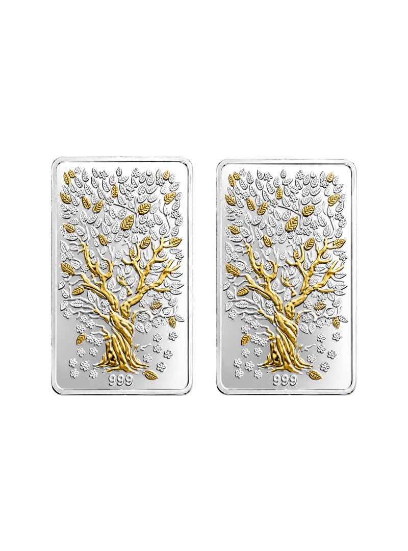 Silver Bar 999 Pure Silver Lucky Banyan Tree -  20g (10g X 2pcs)