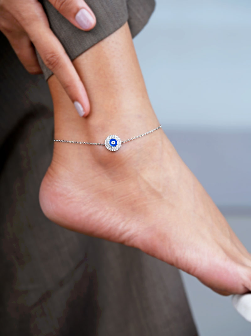 Shielding Eye Single Anklet Silver