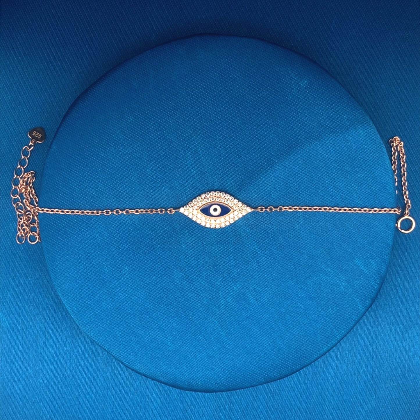 Iconic Evil Eye Single Anklet Rose Gold