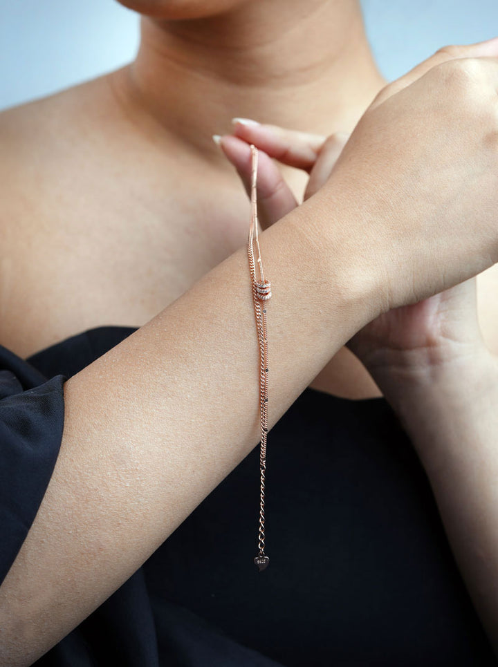 Double Layered Triple Circle Bracelet Rose Gold