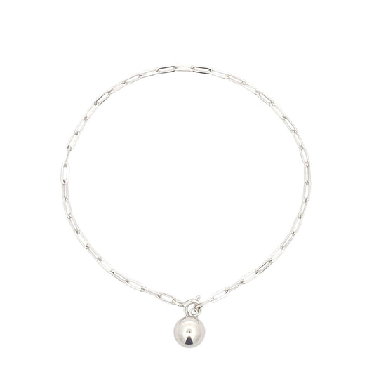 Chain ball Bracelet (Pure Silver) - Silver