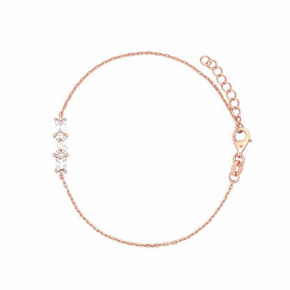 Dazzling Trio Bracelet (Pure Silver) - Rose Gold