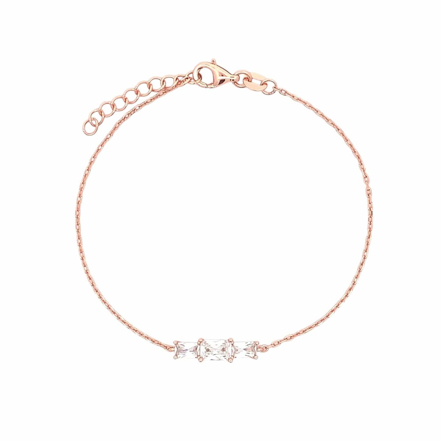 Dazzling Trio Bracelet (Pure Silver) - Rose Gold